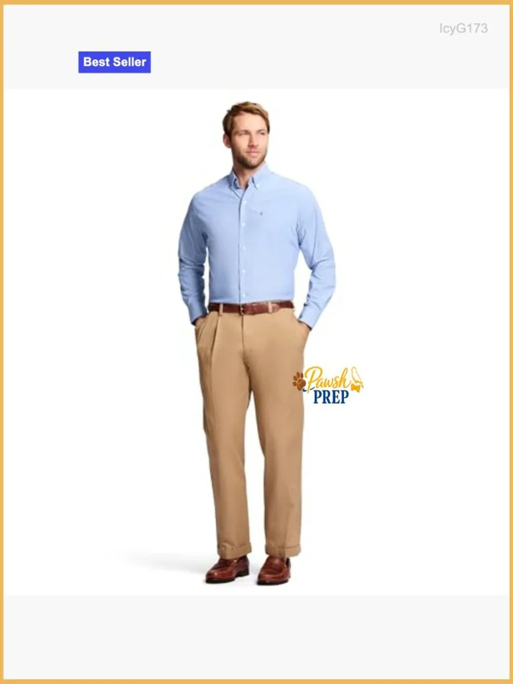 Double Pleated Classic Fit Chino Pants, Wrinkle-Free Cotton, Casual Dress Pants